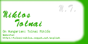 miklos tolnai business card